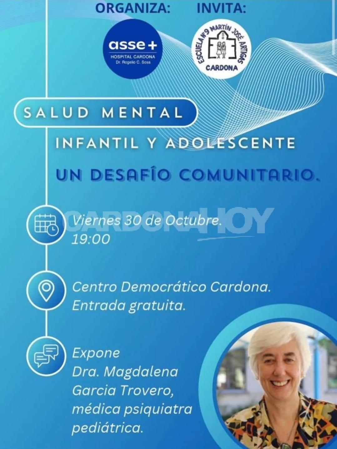 Cardona será sede de una charla sobre salud mental infantil y adolescente abierta a toda la comunidad